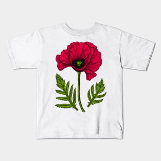 Red poppy Kids T-Shirt